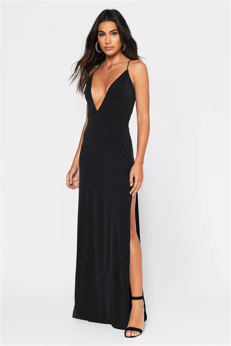 plunge dress deputy - long plunge dresses for women.